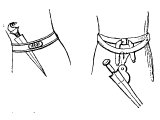 Egyptian girdles or belts - a very important item of dress, for holding together flowing garments, and for holding weapons and a pouch.